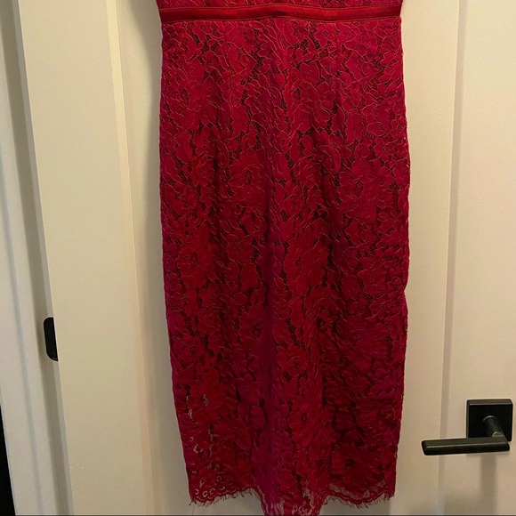 Keepsake Red Plum Cocktail Dress - Picture 3 of 6